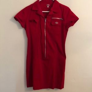 Red zipper front Dickie’s dress
